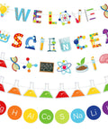 Science Banner Garland Set For Back To School Party Decor 5 Pcs Hanging Lab Theme Ornaments with colorful chemistry designs