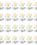 24 Pack 6 Inch Ultra-Thin LED Recessed Canless Downlights With Junction Box, 5CCT Selectable, displayed in grid