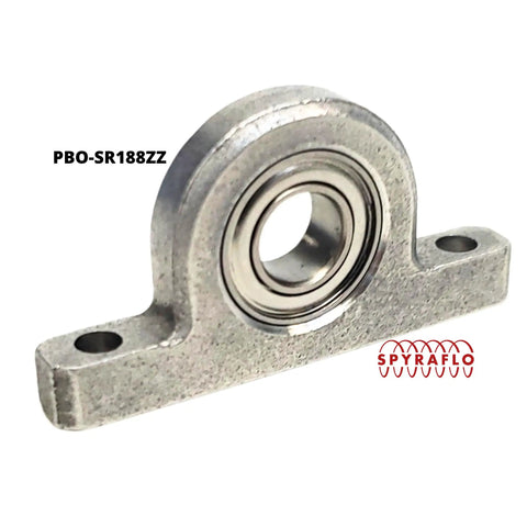 Two Pack Quarter Inch Aluminum Pillow Block Mount With Deep Groove Ball Bearing ABEC Three For Smooth Rotations And Heavy Duty Radial Load Capacity Lubricated Steel Bearing PB0 SR188ZZ, 1/4 inch mount