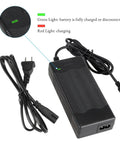 Universal 42V 2A Electric Scooter Charger With 71W Max Output For M365 1S Lite Pro Pro2 MI3 Max G30 ES1 ES2 ES4 Bird Lime Spin Lyft US Plug And Built In Security Protection For Safe Battery Power Supply showing indicator lights