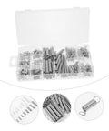 200 Piece Compression And Extension Spring Kit Assorted Steel Springs Heavy Duty Resistant Set Perfect For DIY Repairs Home Fixers Versatile Projects With Storage Case Built Tough! organized in clear plastic case