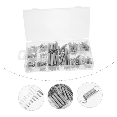 200 Piece Compression And Extension Spring Kit Assorted Steel Springs Heavy Duty Resistant Set Perfect For DIY Repairs Home Fixers Versatile Projects With Storage Case Built Tough! organized in clear plastic case