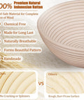 Natural rattan material details in All In One Sourdough Starter Kit With Banneton Baskets And Glass Jar For Home Bakers.