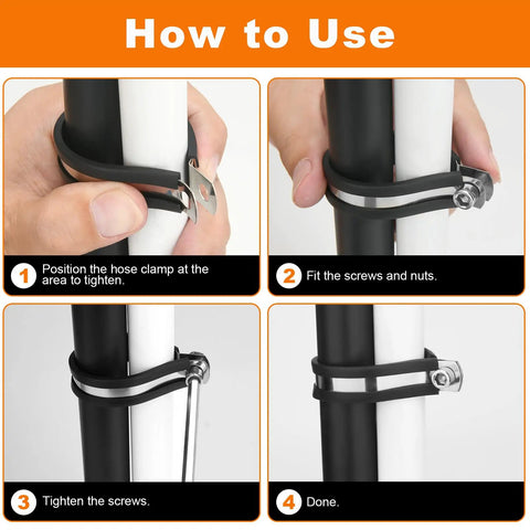 Instructions on using the 130Pcs Cable Clamp Kit With 12 Sizes In 304 Stainless Steel And Rubber Cushions, Wire Clips