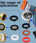 Solid As A Rock 129 Piece Garden Hose Washer And Shower Gasket Assortment Kit With Stainless Steel Filter Screens for various plumbing uses.