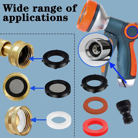 Solid As A Rock 129 Piece Garden Hose Washer And Shower Gasket Assortment Kit With Stainless Steel Filter Screens for various plumbing uses.