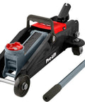 Beefy Grey Hydraulic Trolley Jack With Blow Mold Case, 3000 Lbs Capacity, Low-Profile From 5.25 In To 12 In Lift, All Welded Steel Frame