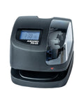 Automatic Date Time Stamp Machine For Office With Atomic Time Sync Secure Local Backup Ditch The Cloud Drama Pay Once Get Lifetime Access For Stress Free Employee Sign Sheets And Solid Paper Trails, black clock with digital display.