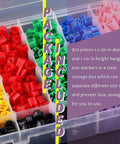 820 Piece Hanger Size Markers Set With Storage Box showing colored markers XXS to 4XL in a clear box, organized by color.