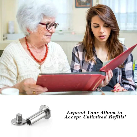 30 Piece Chicago Screws And Extension Posts To Bulk Up Your Photo Albums And Scrapbooks With Sleek Silver Binding Refill Hardware in use.