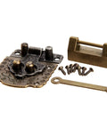 Two Pack Vintage Brass Hasp Lock For Wooden Boxes And Cabinets, Antique Toggle Latch Hardware, Iron Construction With Bronze Finish, Easy