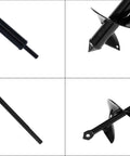 VASGOR set of four black garden auger drill bits for planting; 3/8-inch hex drive, assorted lengths.