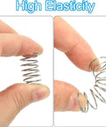 Solid 304 Stainless Steel Mechanical Extension Compression Spring Kit Perfect For Small Scale Diy Repairs And Tough Projects With Smooth Surface And High Elasticity You Get Long Lasting Durable Performance Every Time. 304 stainless steel spring in fingers