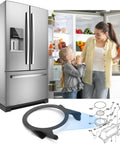 Replacement Refrigerator Ice Chute Assembly Fits Frigidaire Electrolux Crosley White Westinghouse Kenmore Gibson And More Easy Install Ice Maker Flap Door Bracket For Models Like GLRS234ZAW1 WRS6W1EW7 FRS6R3J black plastic ice chute assembly for side-by-side refrigerator dispenser