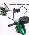 Heavy Duty Cordless Electric Pipe Threader Tool with strap, showcasing ergonomic handheld design and alloy steel body.