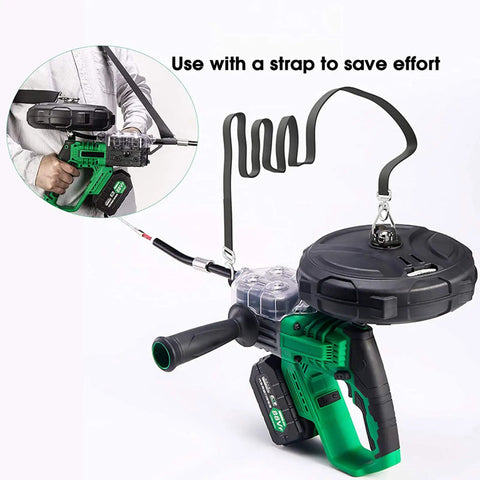 Heavy Duty Cordless Electric Pipe Threader Tool with strap, showcasing ergonomic handheld design and alloy steel body.