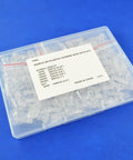 Lightweight Acrylic Screws And Nuts M6 Metric Hardware Kit 200 Pieces Assorted Lengths 8 To 25 Millimeters in clear storage case.