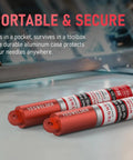 Red Tip One Eighth Inch TIG Tungsten Electrode Seven Inch Length WT20 EWTh2 10 Pack, portable aluminum case