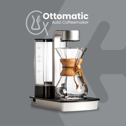 Ottomatic Auto Pour Over Coffee Maker Set With 40 Ounce Capacity, 6 Cup Glass Coffeemaker, Specialty Drip Brewer shown in side view