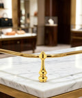 Golden Zinc Alloy Shelf Rail Brackets Kit With Decorative Posts Protect Glass Edges From Scratches No Fuss Install 24 Piece Set