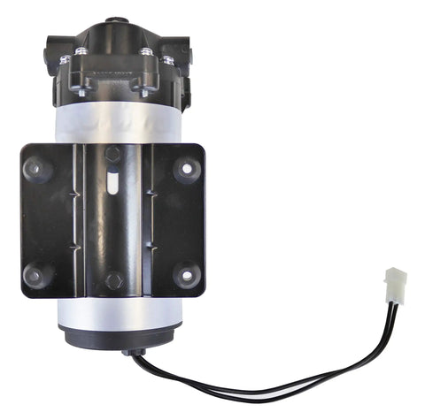 Beefed-Up CDP 8800 Water Booster Pump Kit With 115V Transformer for RO Systems, showing top view with mounting bracket