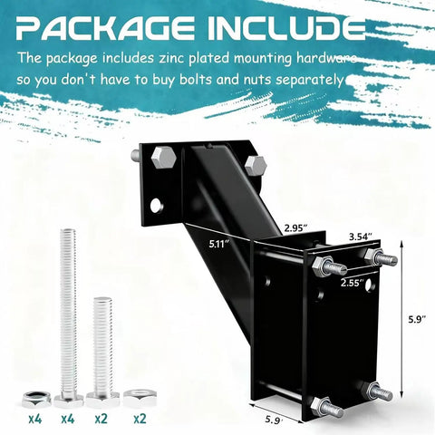 Trail Ready Spare Tire Carrier Mount Bracket For Trailers, Heavy Duty 120 Lb Capacity with mounting hardware included