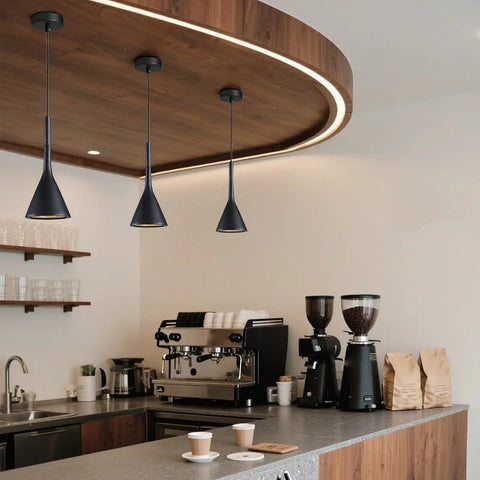Industrial Adjustable Pendant Light Matte Black 3 Lamp Dope Retro Vibe Vintage Cone Fixture for Kitchen Island Bar and Restaurant