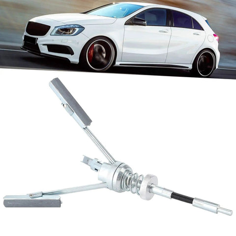 Heavy Duty Three Jaw Cylinder Honing Tool With Flexible Shaft For Car Engines, visible with white car background.