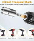 11 Gauge Chain Link Fence Twist Tie Tool Stainless Steel EZ Tool for Keyless Drills shown with 3/8 inch drill attachment.