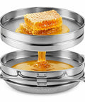 Double Mesh Honey Strainer for Beekeeping, Coarse Top Screen and Fine Bottom Screen Filter, 9x14 Inch with honey dripping through