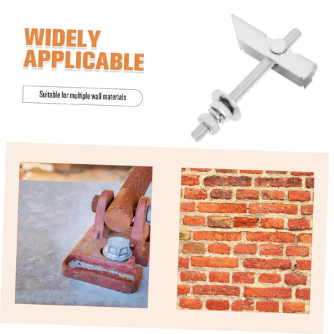 Beefy Heavy Duty Metal Toggle Bolt And Drywall Anchor Kit M8x72x100mm for hollow wall and brick installation, 12 pieces.