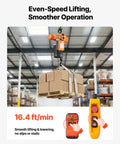 Electric Chain Hoist 1100 Lbs With 20 Ft Lift Height 120V 60Hz Single Phase Overhead Crane lifting boxes in warehouse