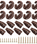 Plastic Center Mount Drawer Track Guides Replacement Kit With Screws, showing brown guides and screws, 57mm x 36mm dimensions