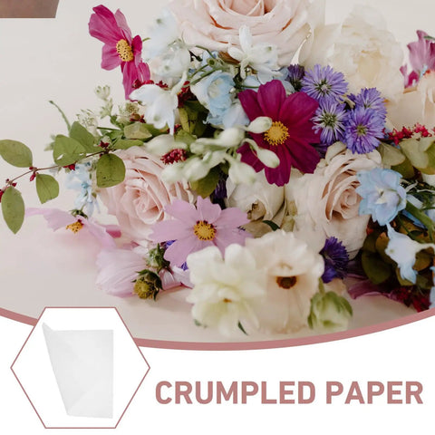 Bouquet wrapped with 50 Sheets White Solid Color Folding Tissue Paper for Flower Wrapping and Florist Packaging, DIY Crafting, Bouquet Wrap Supplies