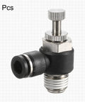 2 Pack 1/4 NPT Push To Connect Air Flow Control Valve 90 Degree Elbow Fitting For 1/4 Inch OD Air Hose Quick Lock Pneumatic System