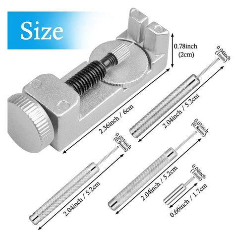 Stainless Steel Watch Spring Bar Set For Quick Strap Swaps Watch Band Pin Replacement Kit sizes and components shown