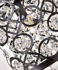 Crystal Wall Sconce Set Of 2 Indoor Wall Lamps With Lattice Drum Shade For Bedroom Bedside Living Room Black Finish