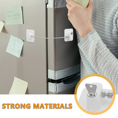 Two Pack Proofing Cabinet Locks For Fridge And Window Childproof Safety Locks with ABS Material on refrigerator