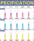 Image of specifications for Heat Shrink Crimping Tool Kit With 280 Pieces Marine Grade Heat Shrink Connectors AWG 22 To 10.