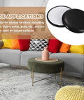 Self Adhesive Furniture Sliders 8 Pack Round Floor Savers That Slide Like Hot Butter No Nonsense Moving Pads on carpet surfaces.