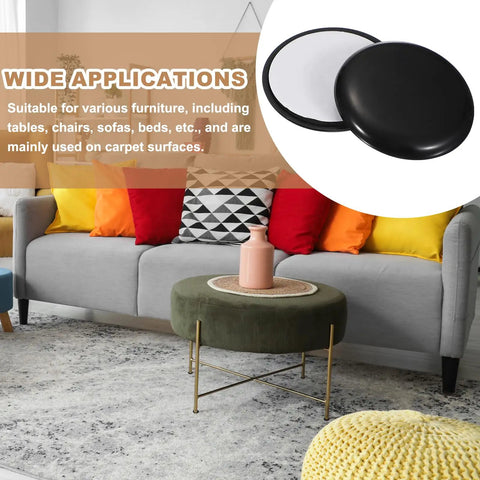 Self Adhesive Furniture Sliders 8 Pack Round Floor Savers That Slide Like Hot Butter No Nonsense Moving Pads on carpet surfaces.