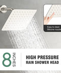 Shower Faucet Set With Tub Spout And Valve Included 8 Inch Rain Shower Head Brushed Nickel Tub And Shower Kit for Bathroom Remodel