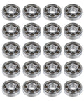 608 Steel Ball Bearing Set 8mm X 22mm X 7mm Open Deep Groove Bearings, 20 Pieces, Low Friction For High Speed Rotations, Quiet Operation, Durable And Versatile For Fidget Spinners, RC Cars, Drones, And DIY Projects. 20 open 608 chromium steel bearings arranged in a grid