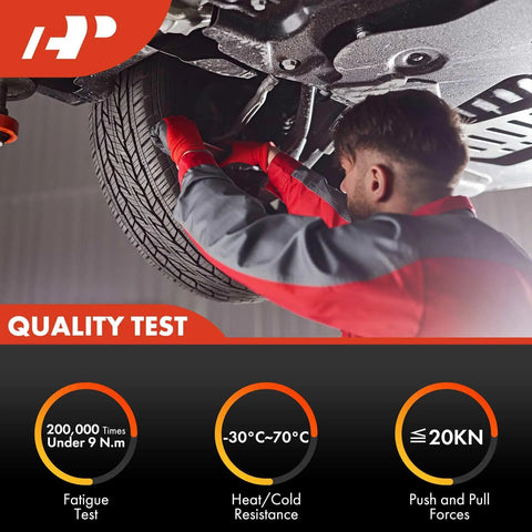 Mechanic performing quality test on Set Of Four Front And Rear Sway Bar Links Kit For Toyota 4Runner 2003-2022 FJ Cruiser and Lexus GX470.