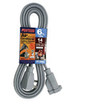 Heavy Duty 6 Ft Air Conditioner And Major Appliance Extension Cord With Angled Plug UL Listed 14 Gauge 125V 15 Amps 1875 Watts