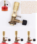 Portable Bunsen Burner For Lab Use With Adjustable Flame Brass Construction Gas Blowtorch For Dental Lab And School Classroom Large Capacity Burner Ready Anywhere On The Go, showing gas valve and adjustment knob details