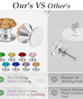 Comparison of Crystal Adhesive Cabinet Knobs Four Pack Amber K9 Crystal Pulls vs plastic knobs with screws