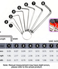Pro 8-Piece Metric Hex Key Set With L-Shaped Allen Wrenches And Key Ring, 1.5-6mm Sizes, showing measurements and key ring.