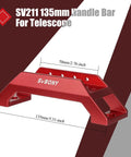 SV211 red anodized aluminum 135mm Handle Bar Dovetail Base For Telescope Finderscope Mount Bracket, side view