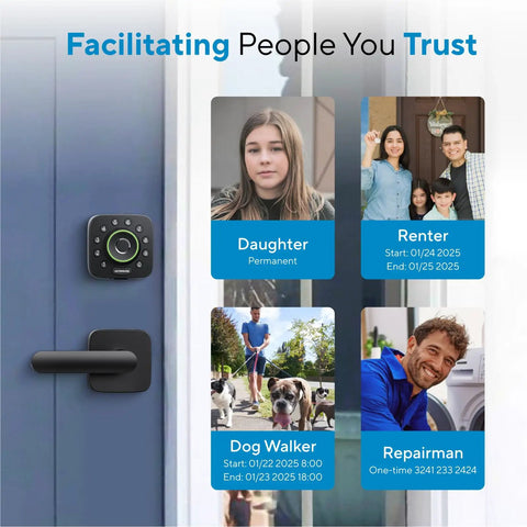 Keyless Smart Lock With WiFi Bridge Fingerprint Entry And Codes App Remote Control Auto Unlock Backlit Keypad Voice Control